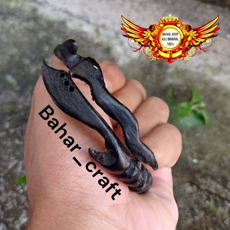 gelang akar bahar hitam ukir kujang keris