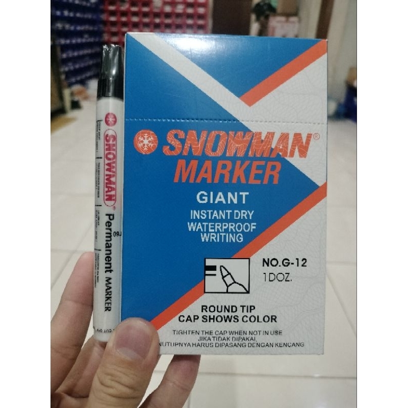 

SPIDOL SNOWMAN MARKER G - 12 PERMANEN 1 KOTAK ISI 12 PCS