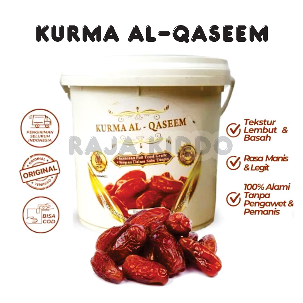 

Kurma Al Qaseem 500 Gr Kemasan Ember Kurma Premium Al Qassim Sukari