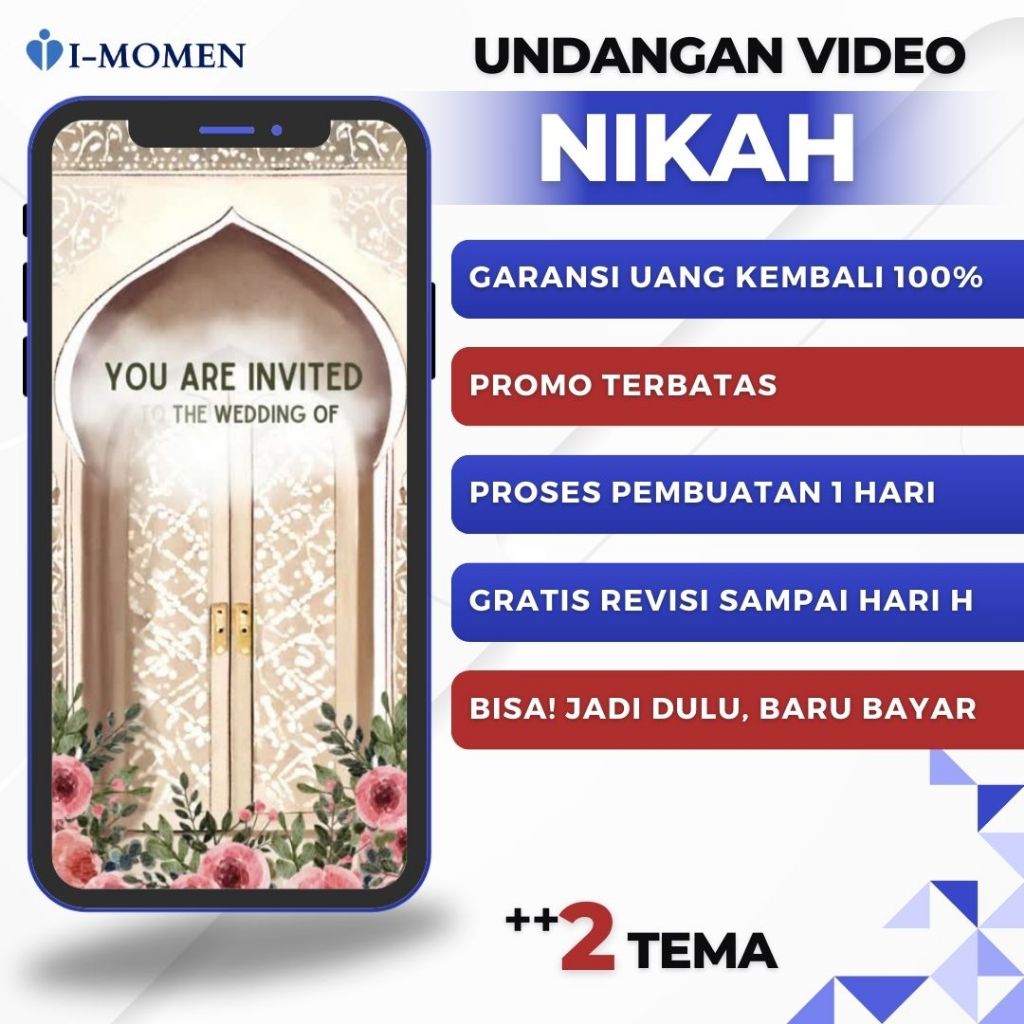 Undangan Digital Video Pernikahan | Web Tema 3D | Tanpa Foto