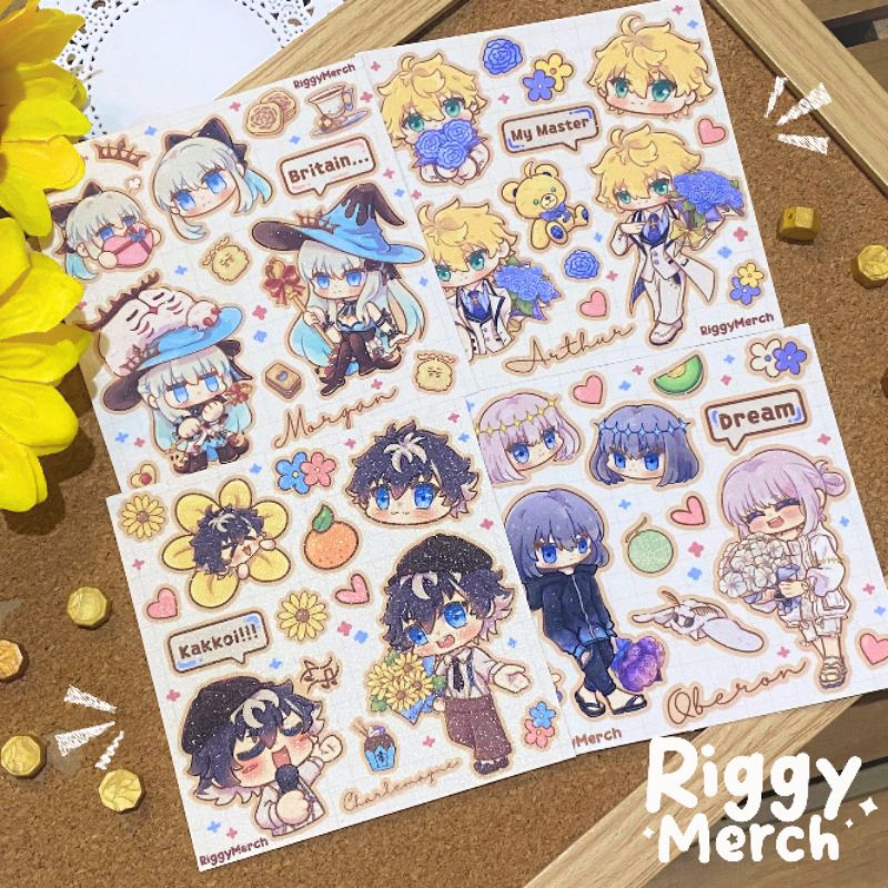 

(RiggyMerch) Sticker Sheets FGO | Fate Grand Order | Morgan Arthur Charlemagne Oberon