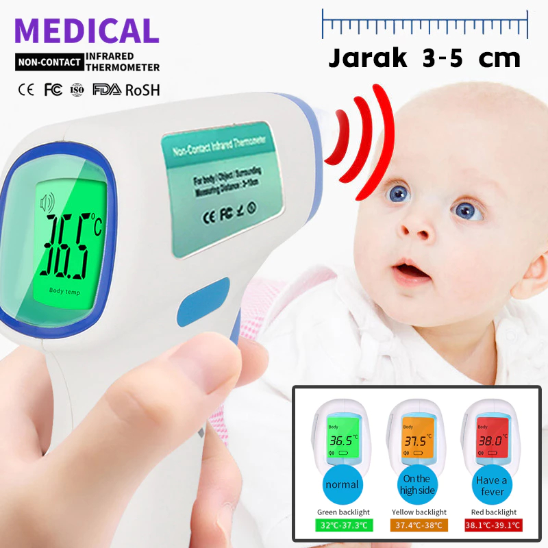 Thermometer Infrared Non-Contact Thermometer Tembak Suhu Badan Infrared Alat Pengukur Suhu Badan Ter