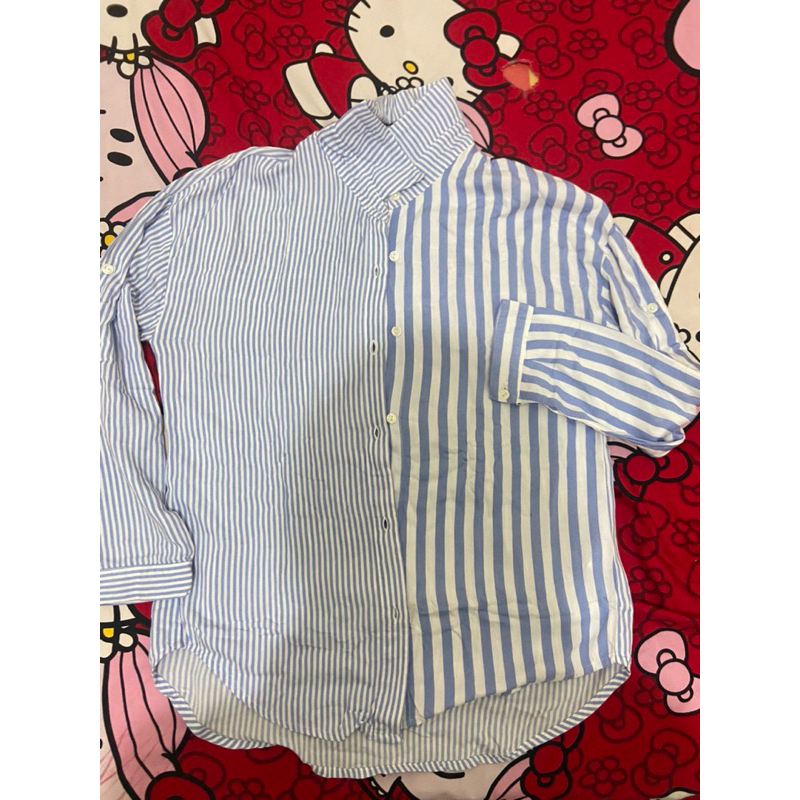Kemeja Colorbox-Pl pribadi-Size s/ Kemeja Stripe/ Blouse/Biru-Strip Blue