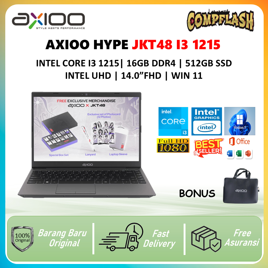 AXIOO HYPE SPECIAL EDITION JKT48 I3 1215 16GB 512GB W11 14.0FHD (SLEVE+JKT48 PHOTO CARD)