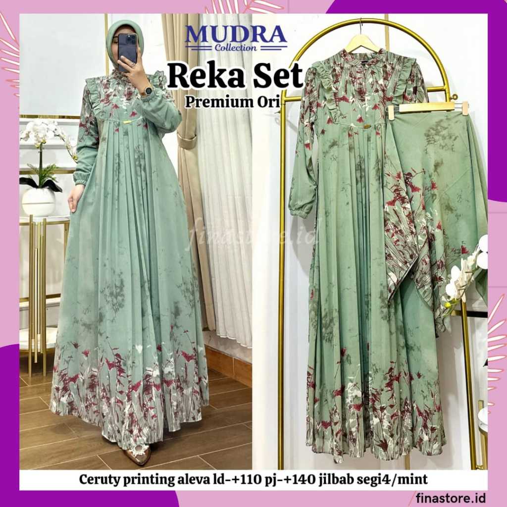 Gamis Mudra Collection / Gamis Terbaru / Gamis Wanita / Gamis Premium / Gamis Pesta / One Set / Sete