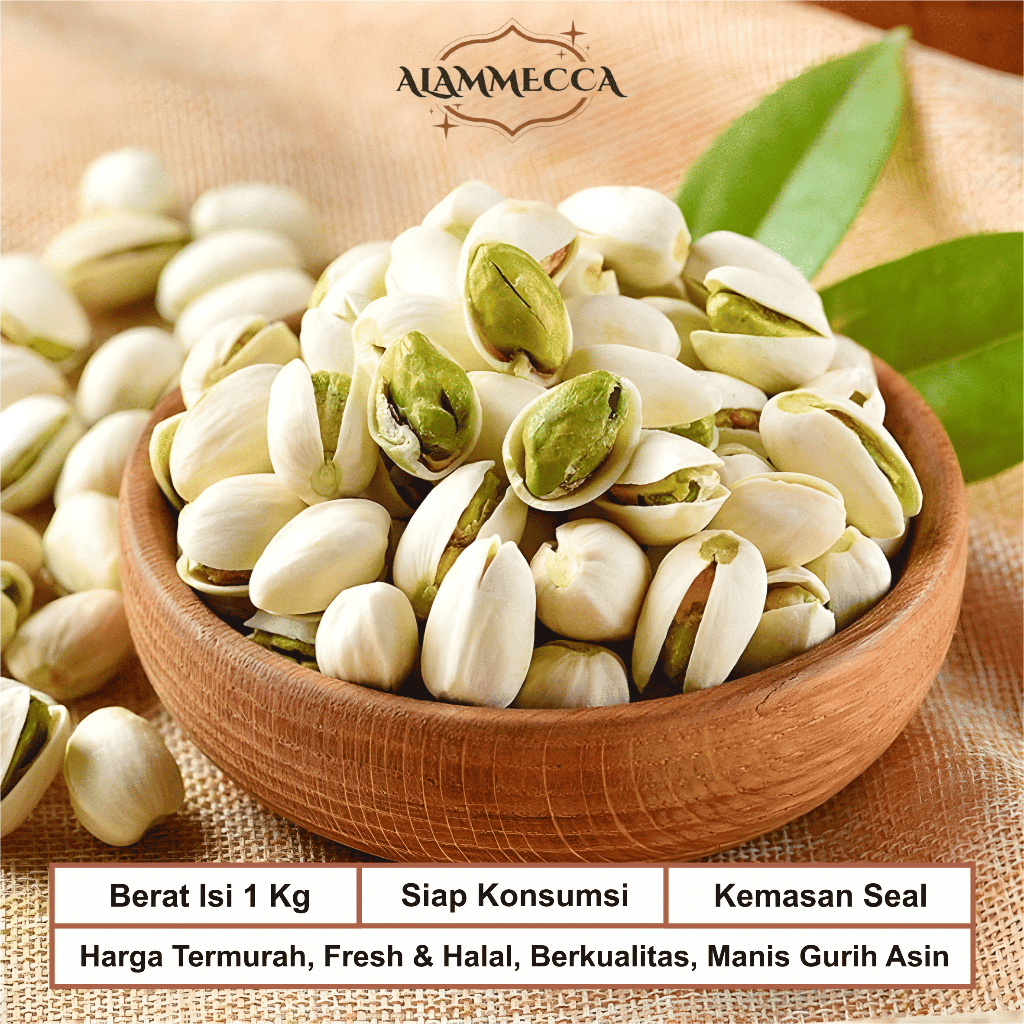 

Pistachio Kacang By Alammecca 1 Kg, Fresh Halal Berkualitas, Diskon Edisi Ramadan