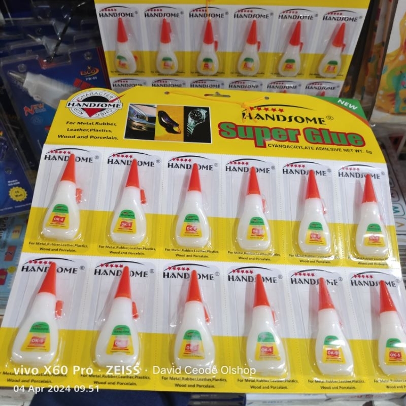 

(12pcs) Lem Power Lem Besi Super Glue Handsome 1 lembar