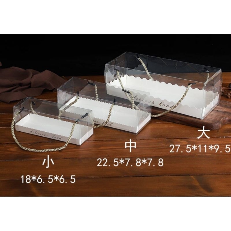 Box Mika Kotak Bolu Transparant | Kotak Bolu Gulung Roti Tart Mika Tali Jinjing