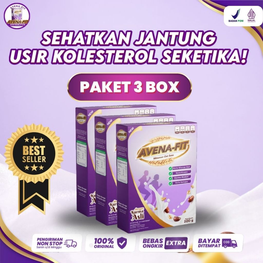 

PROMO VALENTINE AVENA FIT Paket 3 Box Avena Fit - Sereal Oat Solusi Bantu Turunkan Kolesterol dan Sehatkan Jantung