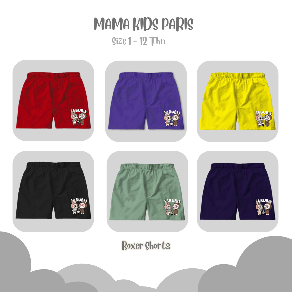 Boxer anak laki laki| celana boxer anak perempuan cotton combed 30s| Celana pendek anak labubu