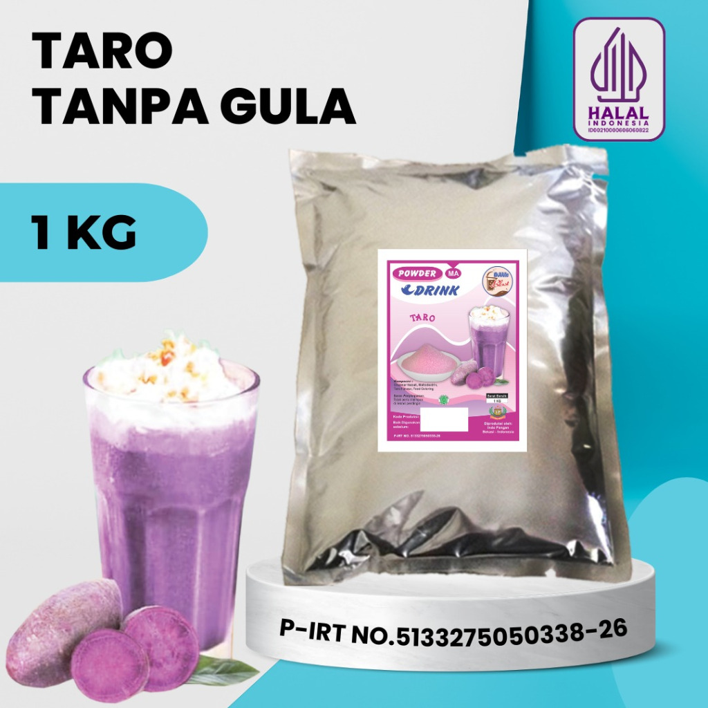 

Powder Plain TARO 1 KG / Bubuk Minuman Rasa Taro / Bubuk Taro ( Tanpa Gula )