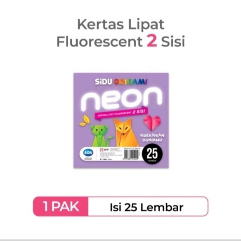

Kertas Lipat Kertas Origami SIDU NEON 12x12 14x14 16x16 1pak isi 25lembar