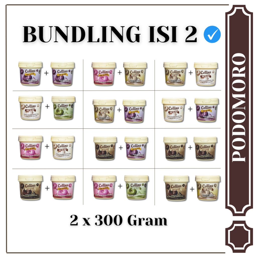 

PAKET BUNDLING ISI 2 Selai Collins Dip Glaze 300 gr All Varian