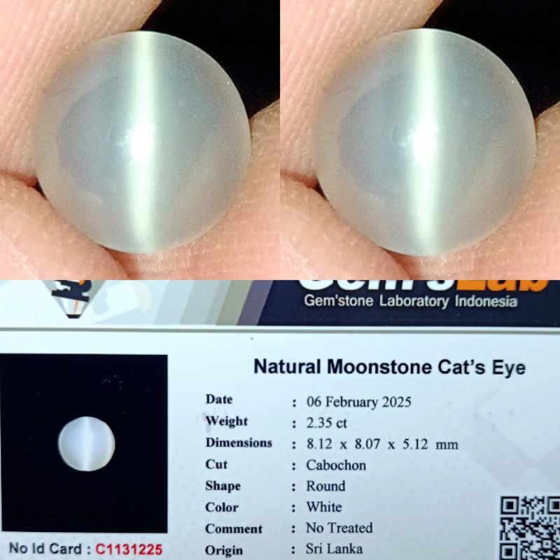 NATURAL MOONSTONE CAT'S EYE SRI LANKA