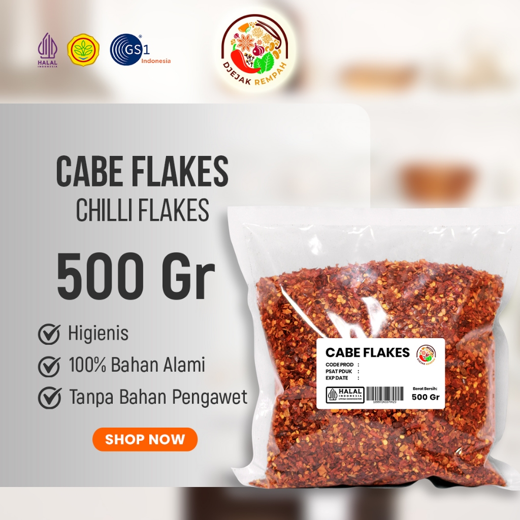 

Cabe Kasar / Chili Flakes Premium (Kemasan 100 Gr - 1 Kg)