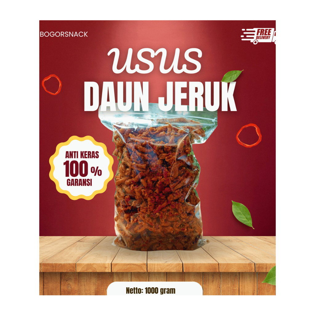 

Usus Crispy Daun Jeruk 1kg Bogor Snack