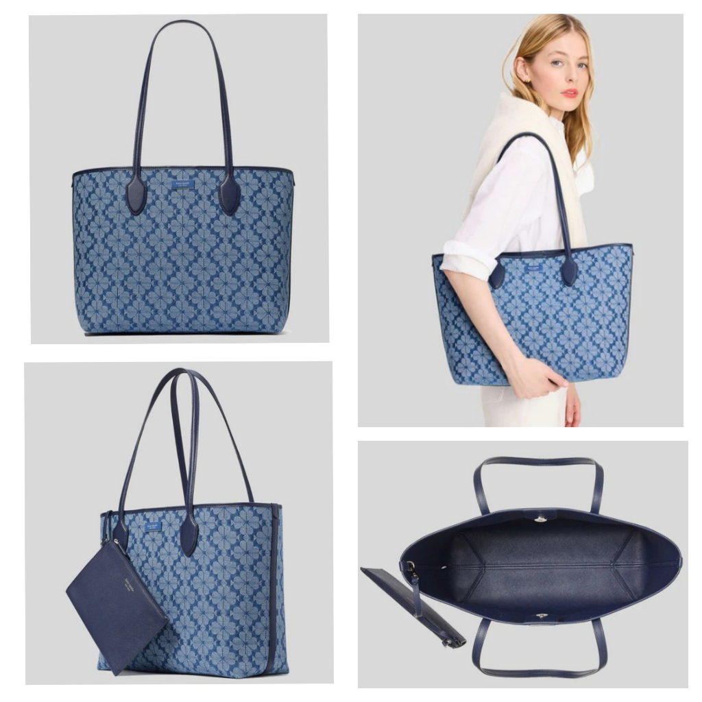 Tas KS Bleecker Spade Flower Jacquard Large Tote Denim parisian navy multi sz 35x30x13cm