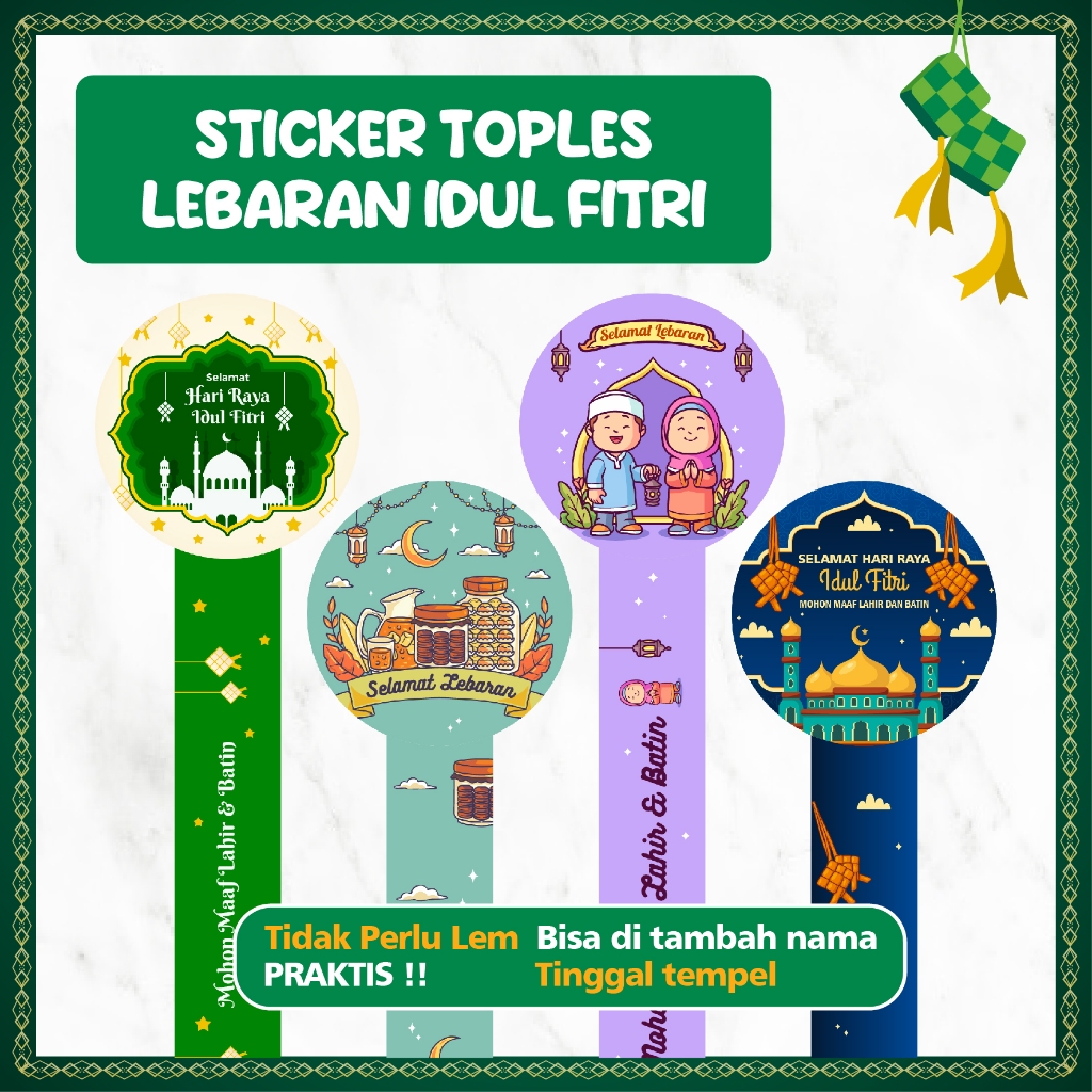 

[39pcs] Stiker Toples Lebaran Idul Fitri Cocok untuk Hampers / Souvenir Biskuit Kue Hampers