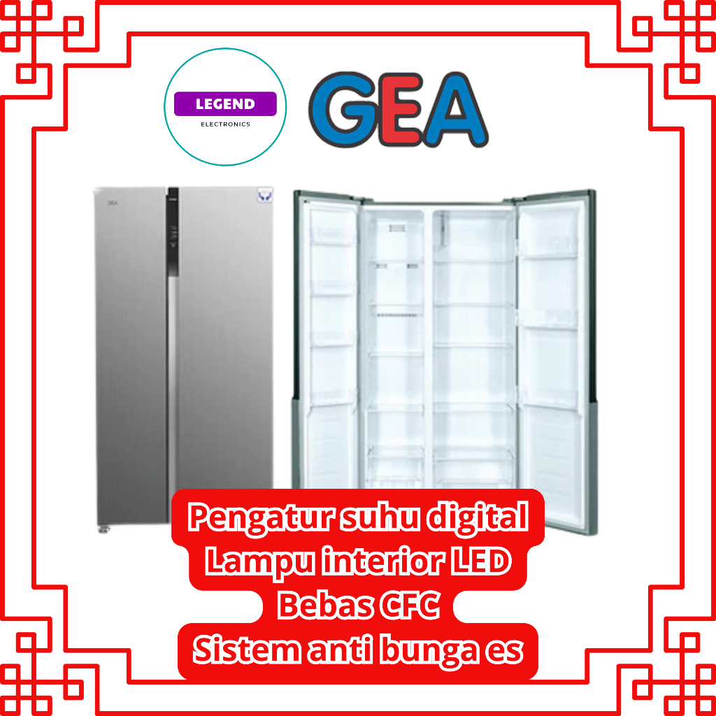 GEA G2D-472 INOX KULKAS SIDE BY SIDE KAPASITAS 472 LITER GEA G2D472INOX