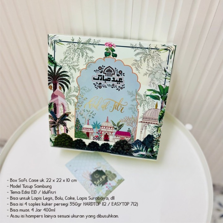 

10 pcs box tutup sambung idul fitri ukuran 22 x 22 x 10 cm tema benggala kardus hemapers eid mubarak