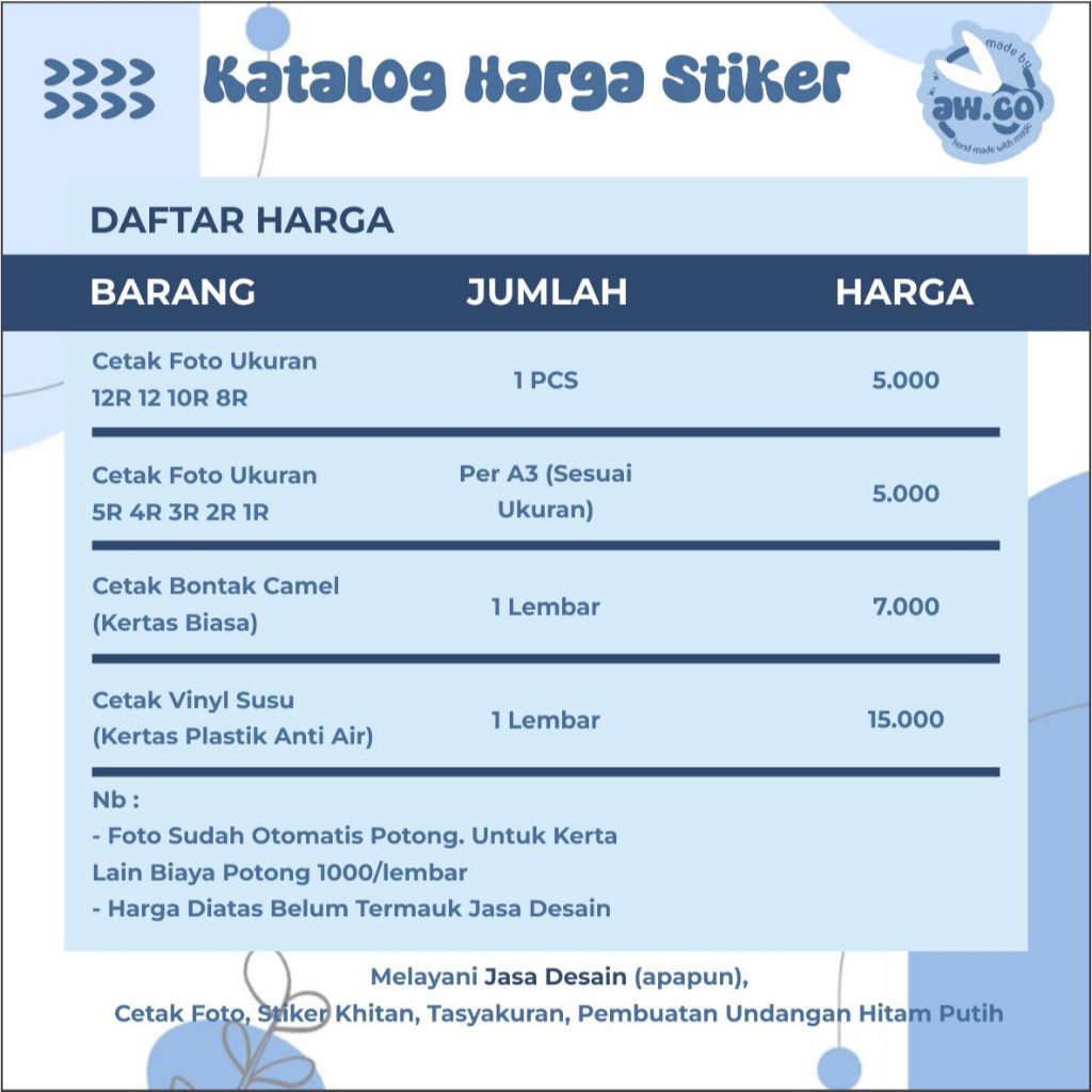 

Cetak desain Suka Suka/stiker bontak/Cetak foto