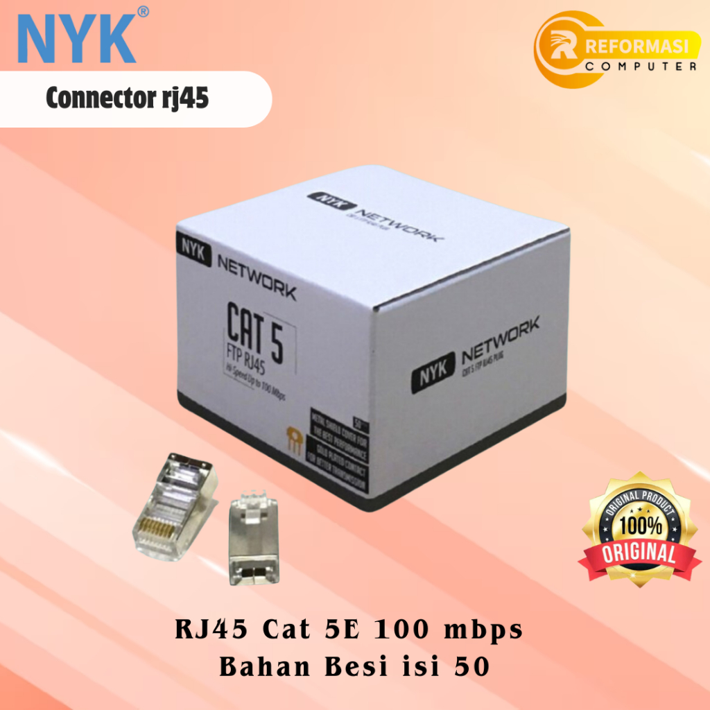 NYK RJ45 CAT 5 NYK CONNECTOR RJ 45 FTP CAT5 ISI 50PCS RJ45 BESI CAT5 FTP