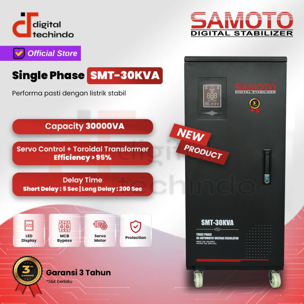 SAMOTO Stabilizer 30.000VA Stavolt Single Phase Stavolt SMT30KVA Stabiliser SMT