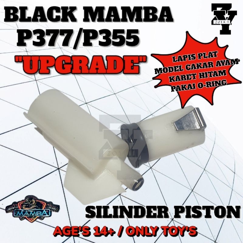 Piston Set Silinder Housing UPGRADE Mainan Anak Black Mamba P377 | P355 Baru Copotan/Mutilan