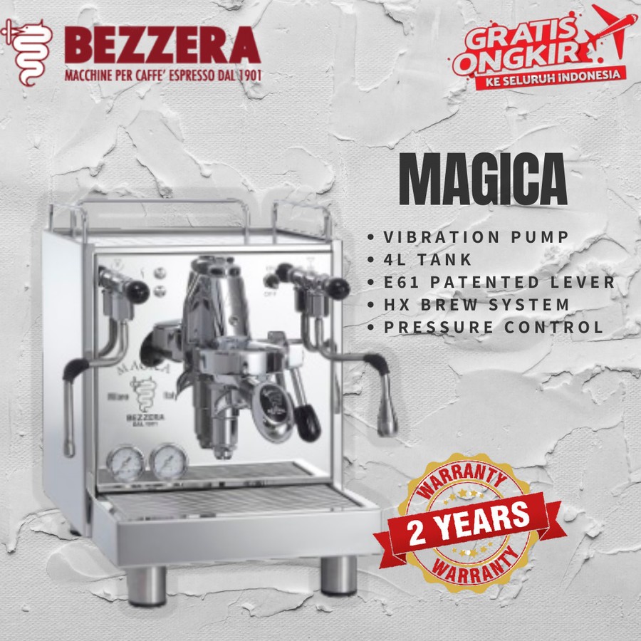Mesin Kopi Espresso Bezzera MAGICA E61 MN - ORIGINAL BEZZERA - GARANSI 2 TAHUN