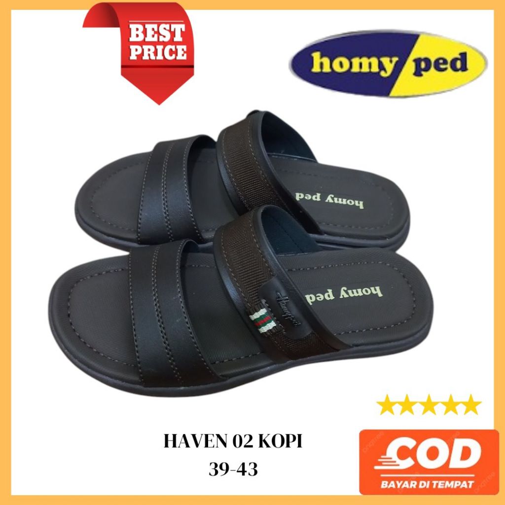 SANDAL HOMY PED PRIA Haven 02 Kopi 39-43 HOMYPED TERBARU SKokop Kasual Pria 100% ORI