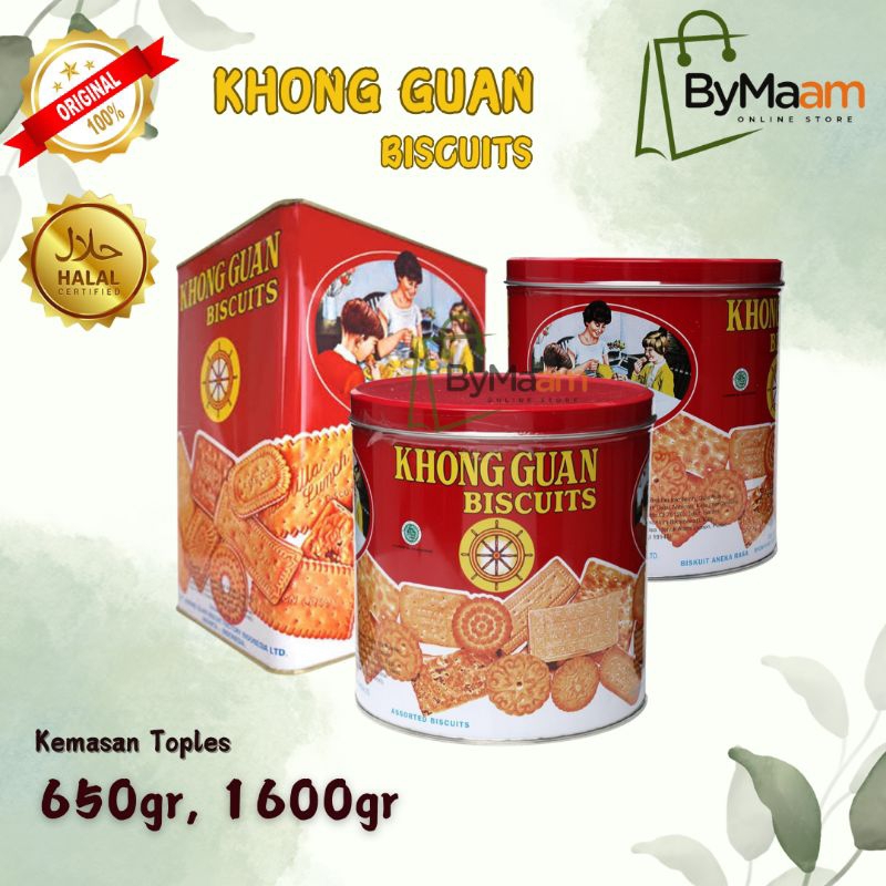 

Biskuit KHONG GUAN Assorted Biscuits Kaleng 650gr 1600gr | Snack Roti Kering Kecil Besar Segi Merah