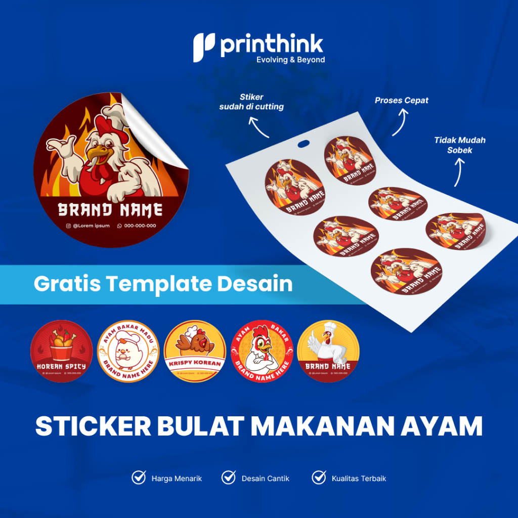 

Stiker Cromo Untuk Makanan Ayam // Free Tamplate Design