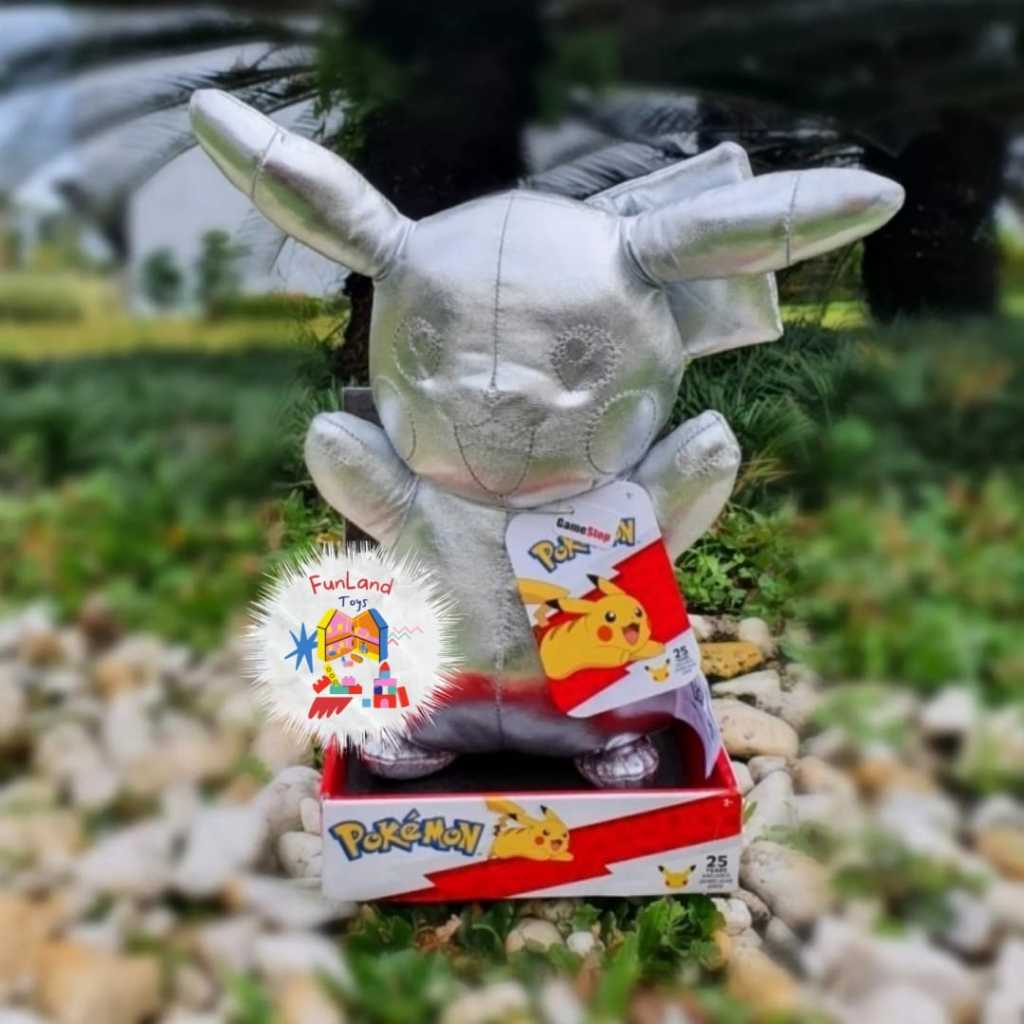 Pokemon 25th Celebration Silver Pikachu Plush 21cm