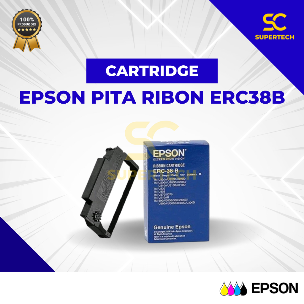 Ribbon Epson Cartridge Pita Ribon ERC38B ERC38 B ERC 38B ERC 38 B Dijamin Ori