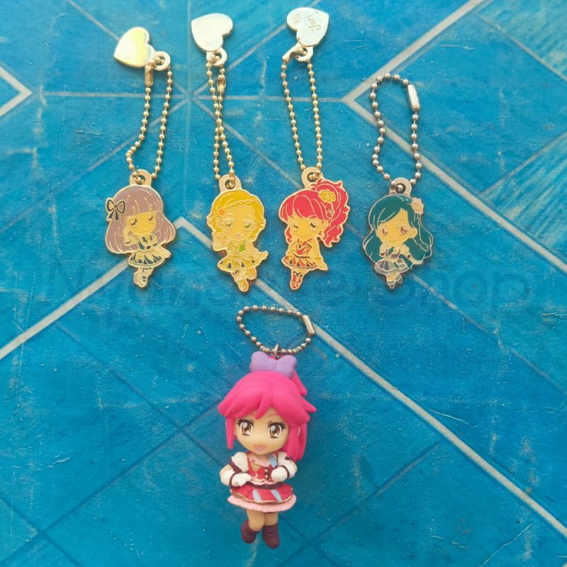 Aikatsu Keychain | Merchandise Gantungan Kunci Figure Karakter Bahan Metal | Seira Sora Sumire Juri
