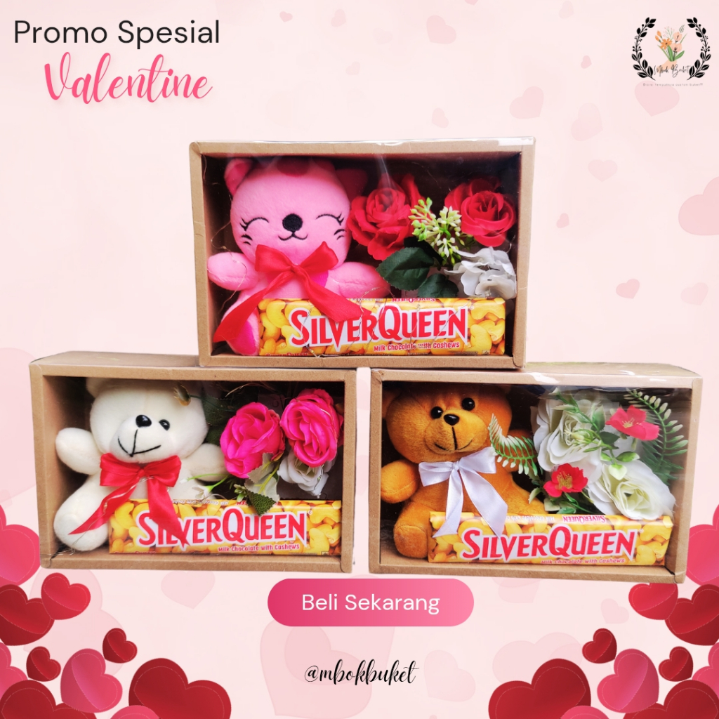 

KADO VALENTINE SPESIAL UNTUK PACAR/PASANGAN BIKIN HAPPY BONEKA COKLAT SILVERQUEEN - ISI BONEKA CAPIT DAN COKLAT 58 GR