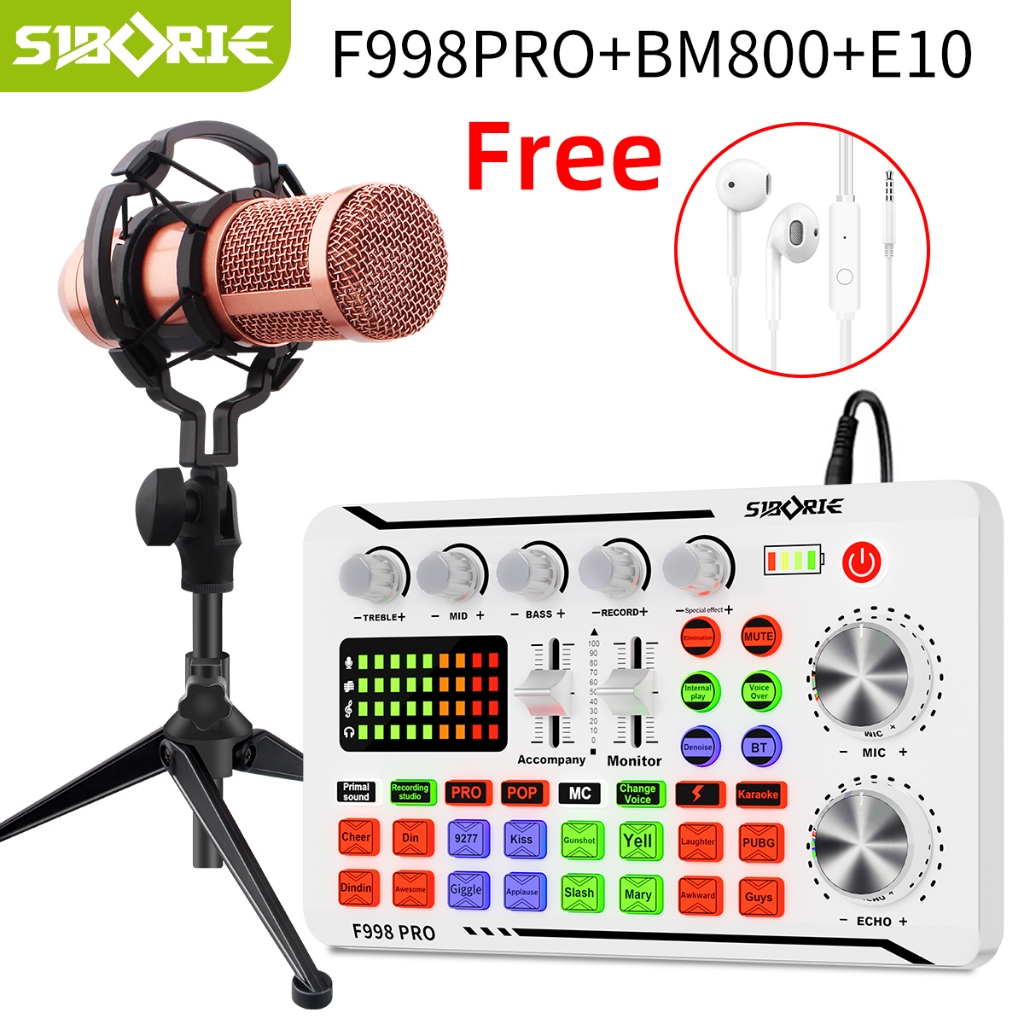 Siborie S9/F998 soundcard Bluetooth Live Sound Card external for Streaming Media Pengiriman cepat