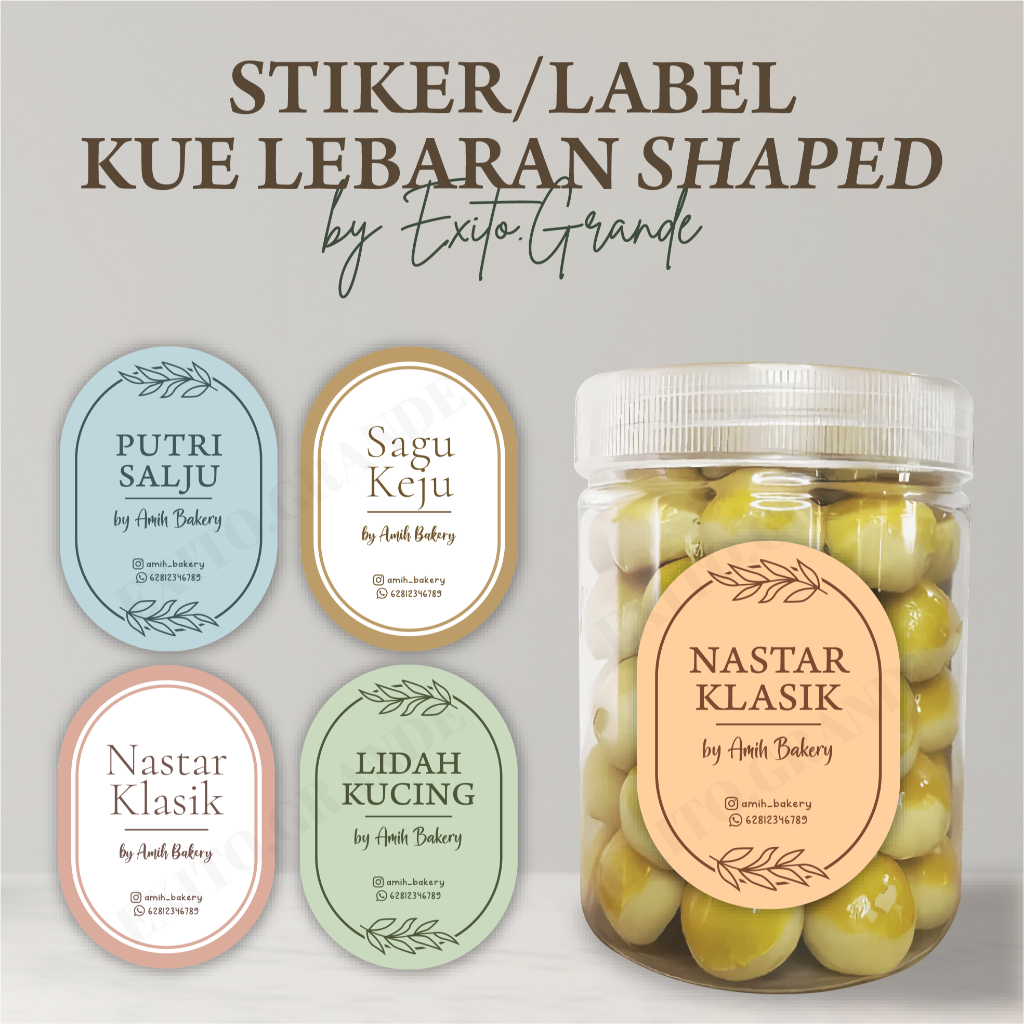 

Stiker Oval Kue Lebaran / Label Toples Kue Kering / Stiker Kue Berbentuk by EXITO.GRANDE