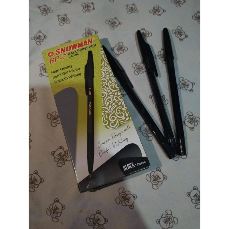 

Pulpen Hitam (Snowman BP-7 BALLPOINT PEN 0,5 MM) 1 pcs