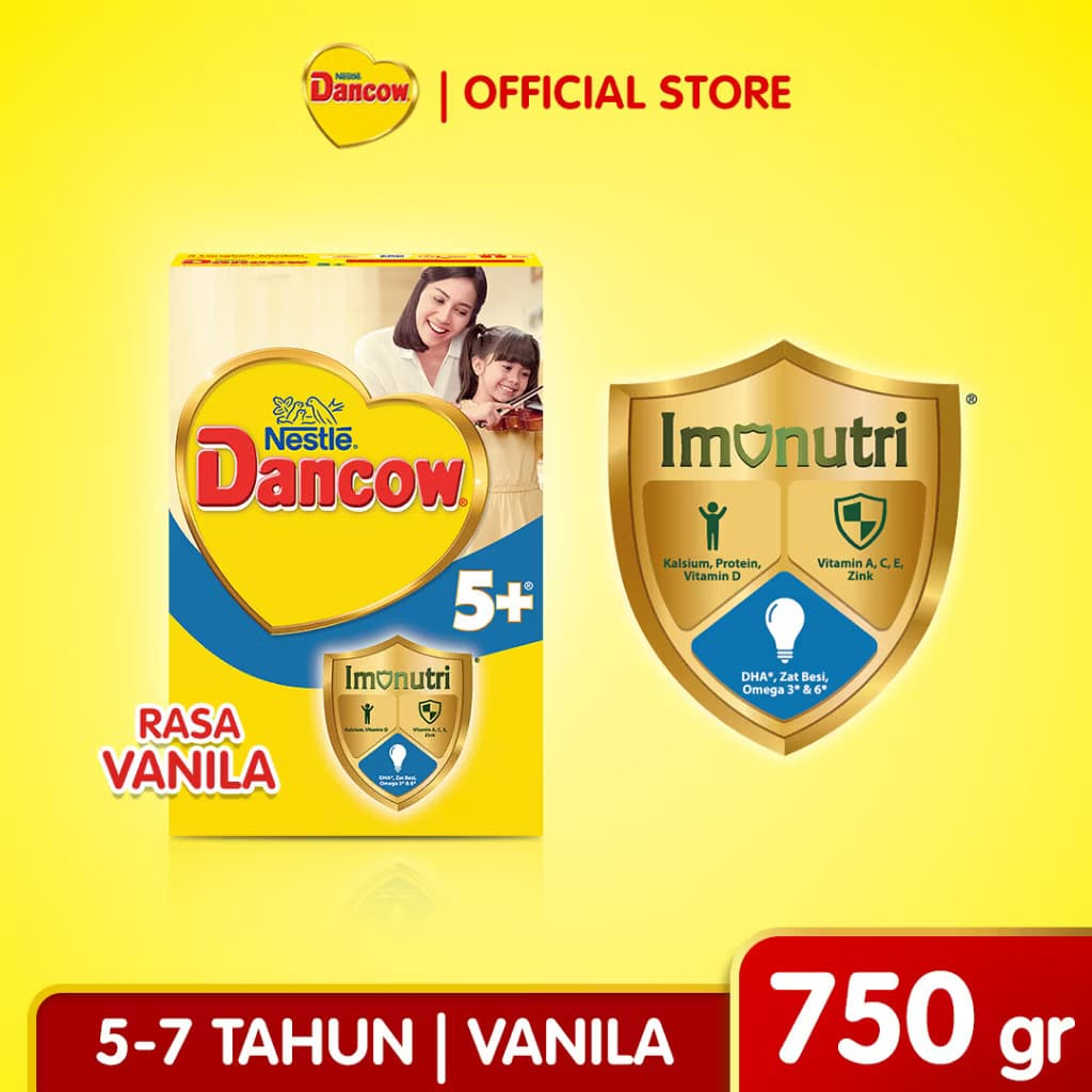 

Nestle Dancow 5+ susu pertumbuhan rasa vanilla 5-7 tahun 750gr