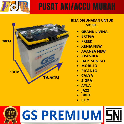 AKI MOBIL GS PREMIUM GOLDSTAR BASAH NS40L/NS40ZL/36B20L/38B20L/34B19L