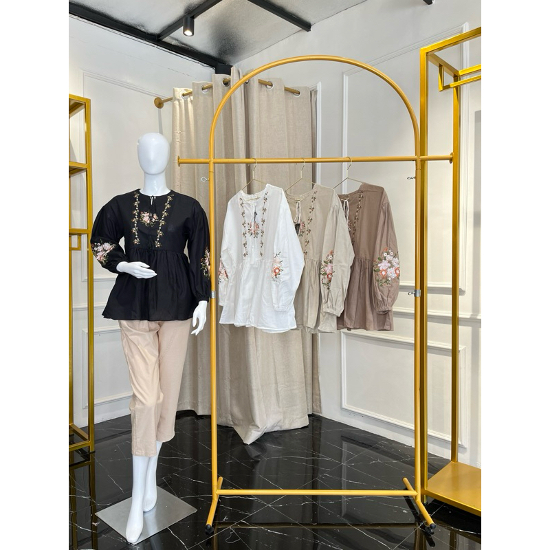Blouse Bordir - Blouse Katun Rami/ Blouse Wanita / Blouse Kekinian / Atasan Wanita / Atasan Bordir /
