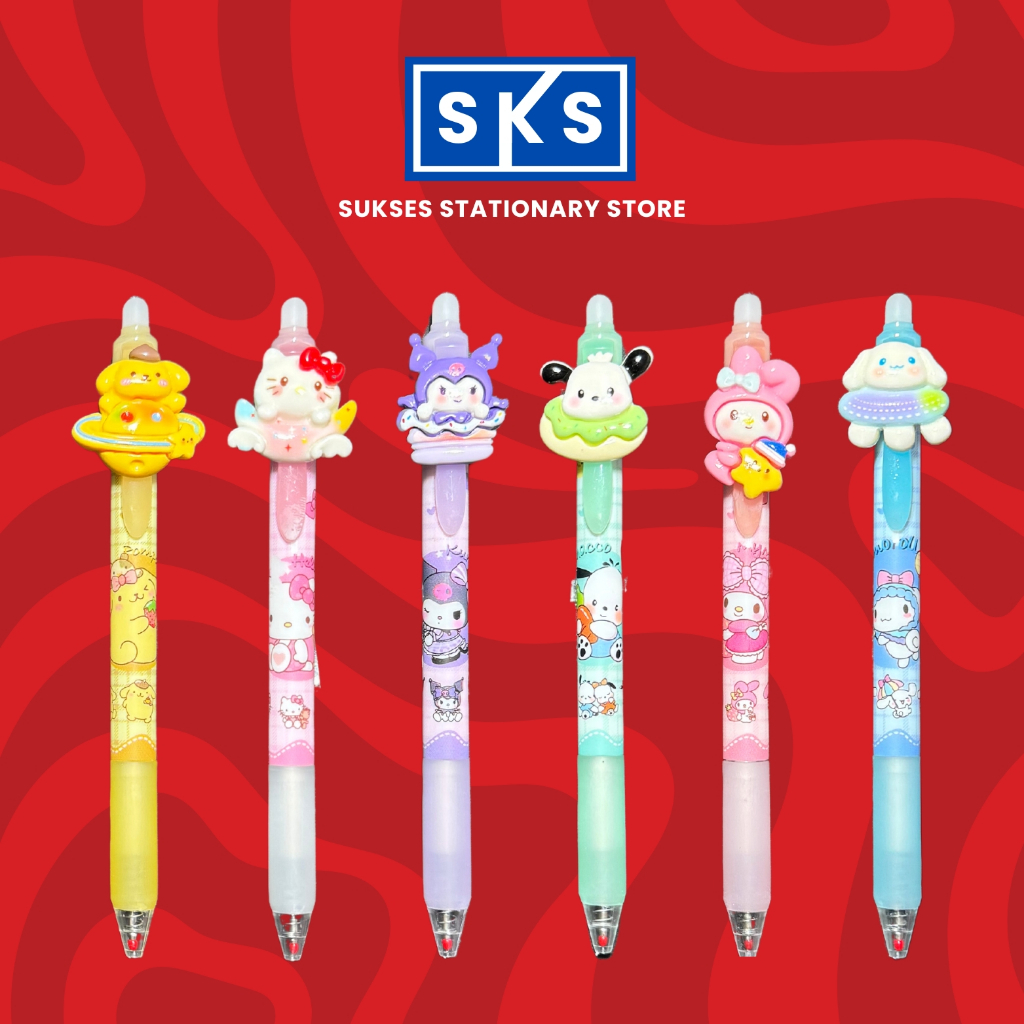 

Pulpen Sanrio Pen Gel Hapus Motif Lucu Pena Bolpen Karakter Fancy