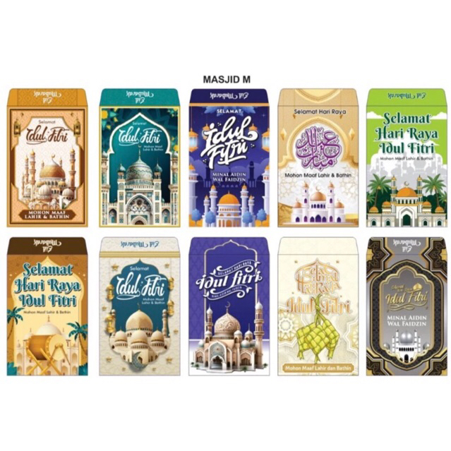 

amplop ampau lebaran gambar masjid isi 10 lembar