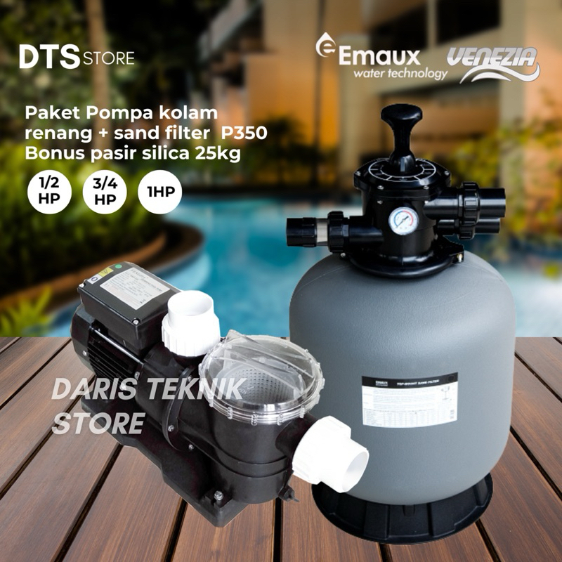 

Paket Pompa Air Kolam Renang 1 hp Paket pompa Kolam Renang + sand Emaux V350 Venezia STP100 1hp
