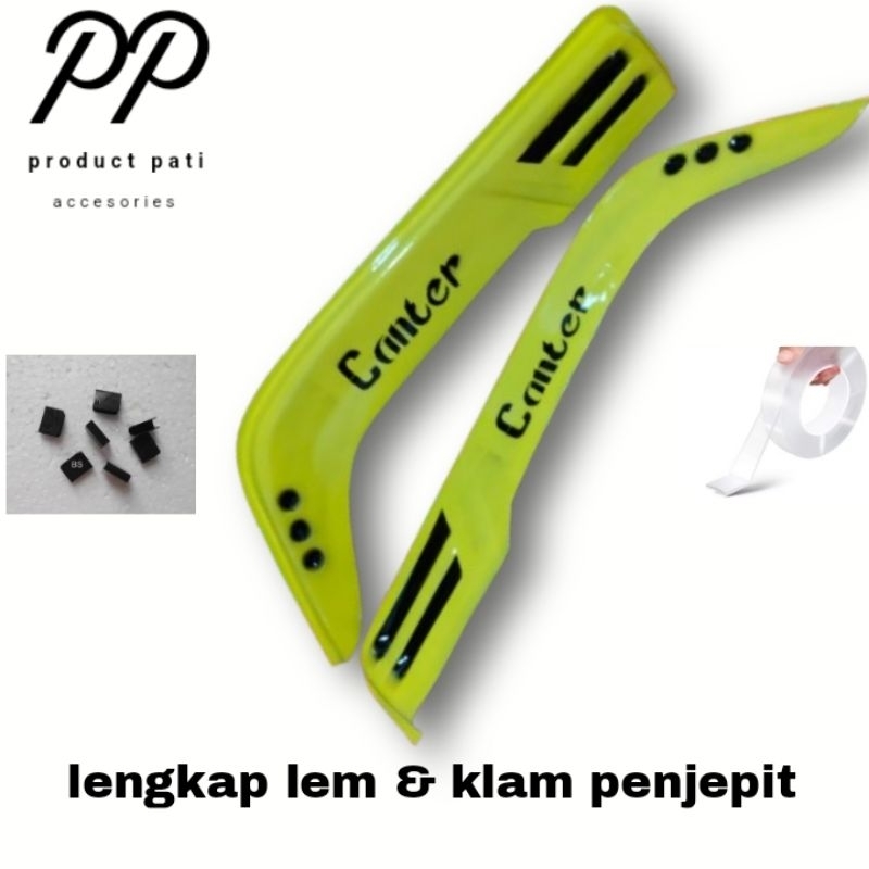 talang air truk canter 110ps,125ps,136ps bahan dari fiber denga motif dan tulisan lengkap dengan lem