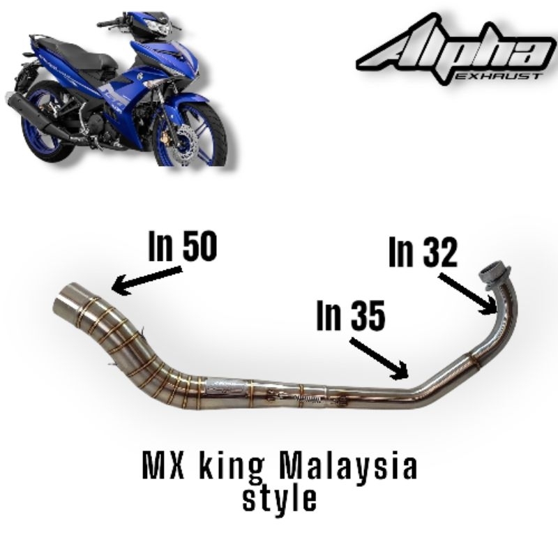 Knalpot Racing Original alpha exhaust Mx king Malaysia Style