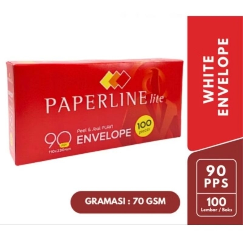 

Amplop Putih Polos Panjang Paperline Lite 90 PPS Dengan Perekat isi 100 Lembar