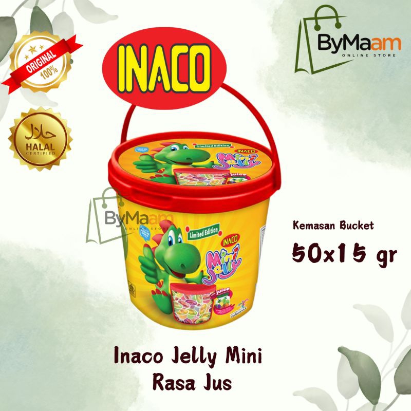 

INACO Mini Jelly Rasa Jus Buah Kemasan Bucket / Ember isi 50 x 15 gr