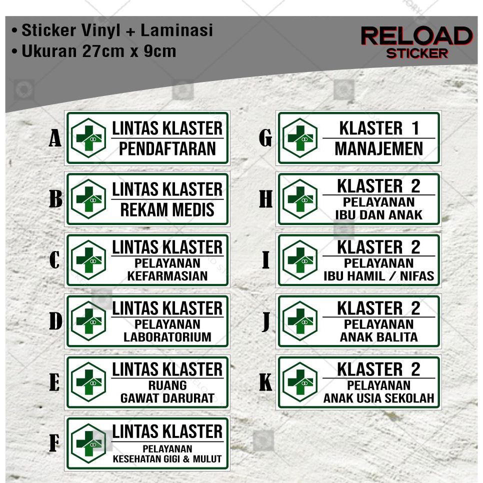 

Stiker Puskesmas Stiker Klaster Puskesmas Stiker Lintas Klaster Stiker Printing